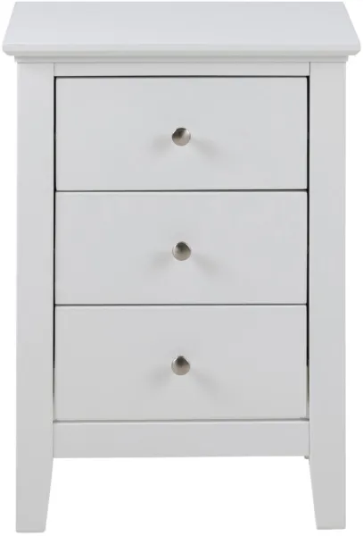 ACT NORDIC Linnea nattbord, m. 3 skuffer - hvit MDF (45x34)